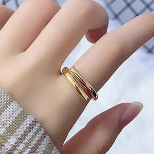 ⭐️new Gold over 925 Sterling Silver Twisted Bar Ring